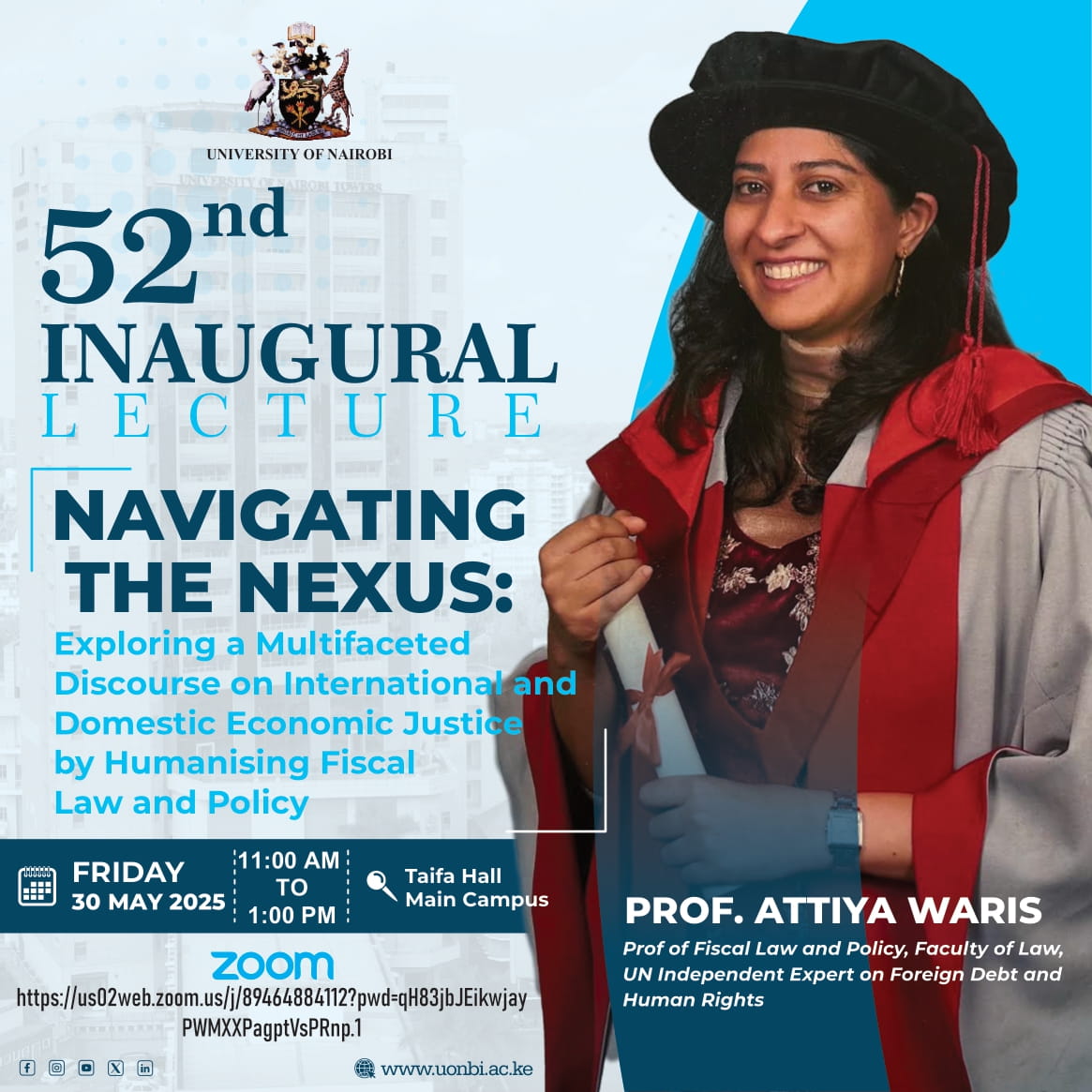 Mark the date! Friday, 30 May 2025 at the Taifa Hall <a href="/uonbi/">University of Nairobi</a> <a href="/AttiyaWaris/">Attiya Waris</a>