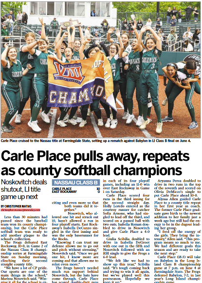 TNLI18UGold's tweet photo. Nitro in the News - HS Shout Out

Marissa Nosovitch (TNLI 18U Premier - 2025/Kutztown Univ Commit - P/UTL) - congrats to Marissa and Carle Place on winning the Nassau County B Championships. Marissa pitched two shutout victories while allowing only 5 hits and with 19 K's https://t.co/3HA3xyiVLa