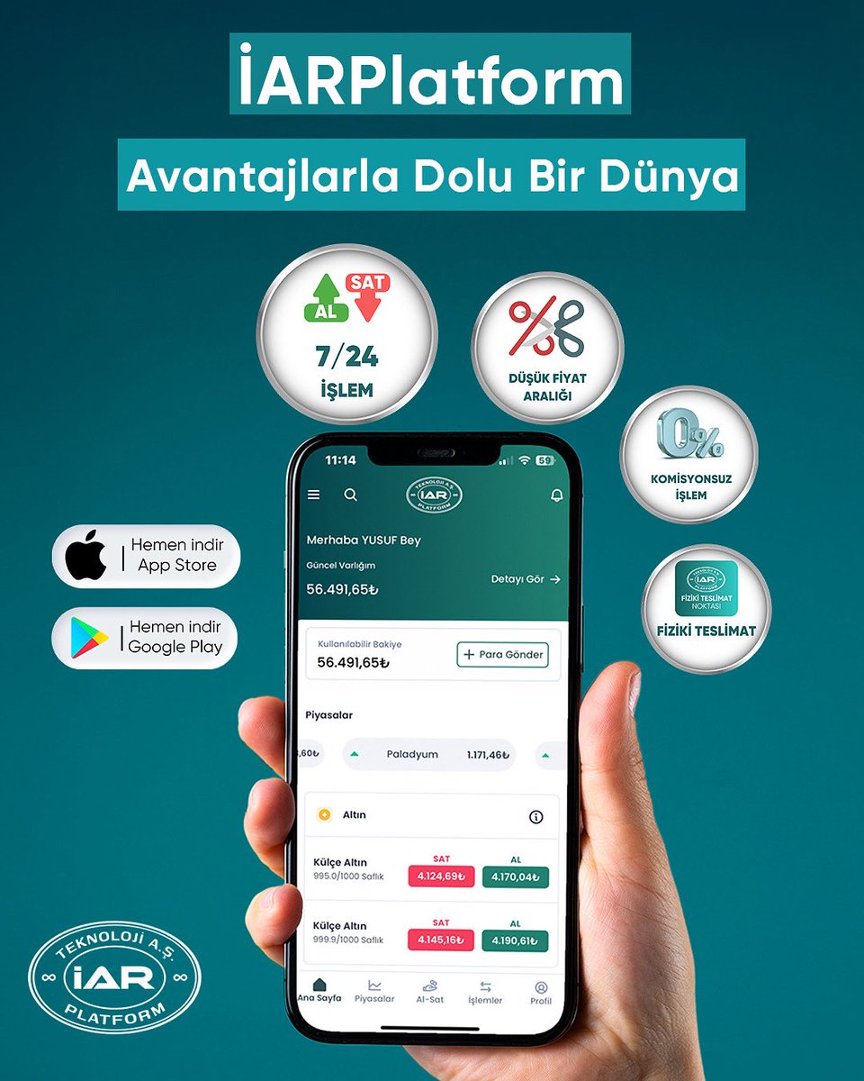 iarplatform's tweet photo. Fiziki Altın ve Gümüşe Giden En Güvenli Yol;
İARPlatform

İstanbul Altın Rafinerisi A.Ş. Güvencesiyle…

İARPlatform

https://t.co/rwUf7tJodf

“Görsellerdeki fiyatlar bilgi amaçlıdır. Güncel ve anlık fiyatlar için İARPlatform uygulamasını ziyaret edebilirsiniz.” https://t.co/qMUvg7B4vC