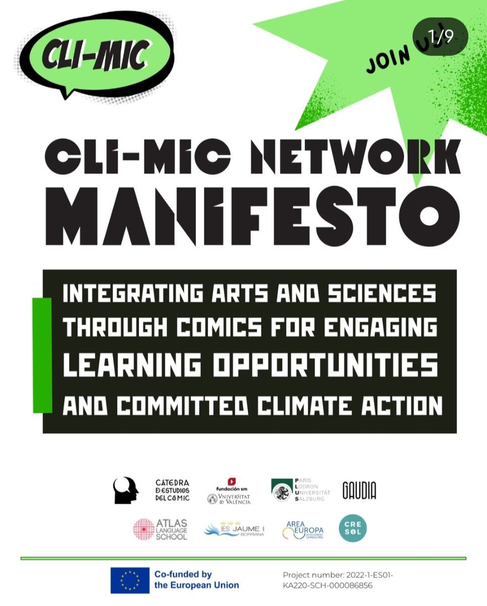El proyecto CLI-MIC busca consolidar el uso del cómic como herramienta didáctica del cambio climático. Hemos creado un manifiesto que necesita vuestro apoyo!! Firma en
docs.google.com/forms/d/e/1FAI…
