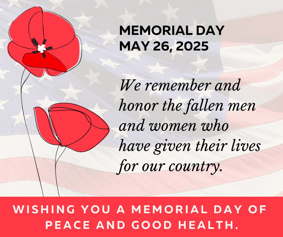 We owe a debt to those who served. We are home of the free because of the brave. On this #MemorialDay, let us honor those who gave their all and remember their legacy. #Weremember #Thankyou