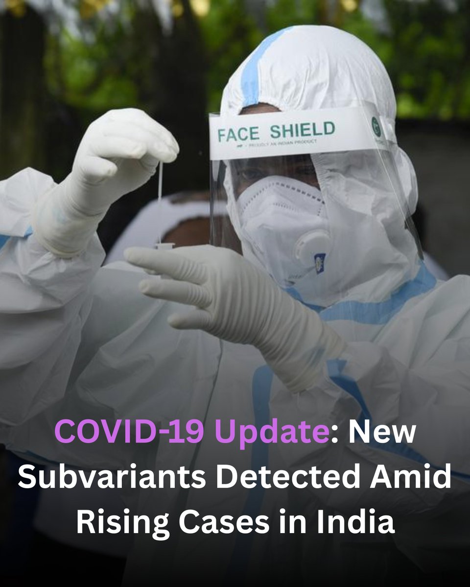 rareinfinitive's tweet photo. India is experiencing a gradual rise in COVID-19 infections, with 1,009 active cases currently. INSACOG detected two new subvariants in India: NB.1.8.1 and LF.7, both sub-lineages of the fast-spreading JN.1 variant.
#Covid19 #CovidUpdate #JN1Variant #CovidAwareness #INSACOG https://t.co/YoYpuiSBPG