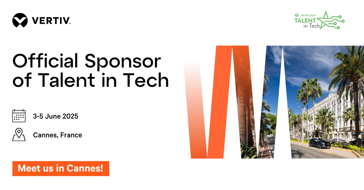 VertivEMEA's tweet photo. 🌟 We are proud to announce Vertiv's sponsorship of the Talent in Tech initiative at #DatacloudGlobalCongress in Cannes! 

👉 Meet us in Cannes: https://t.co/JAeaNLUBYs 

@BroadGroup_Intl #TalentInTech #VertivCareers https://t.co/wcLoM5twex
