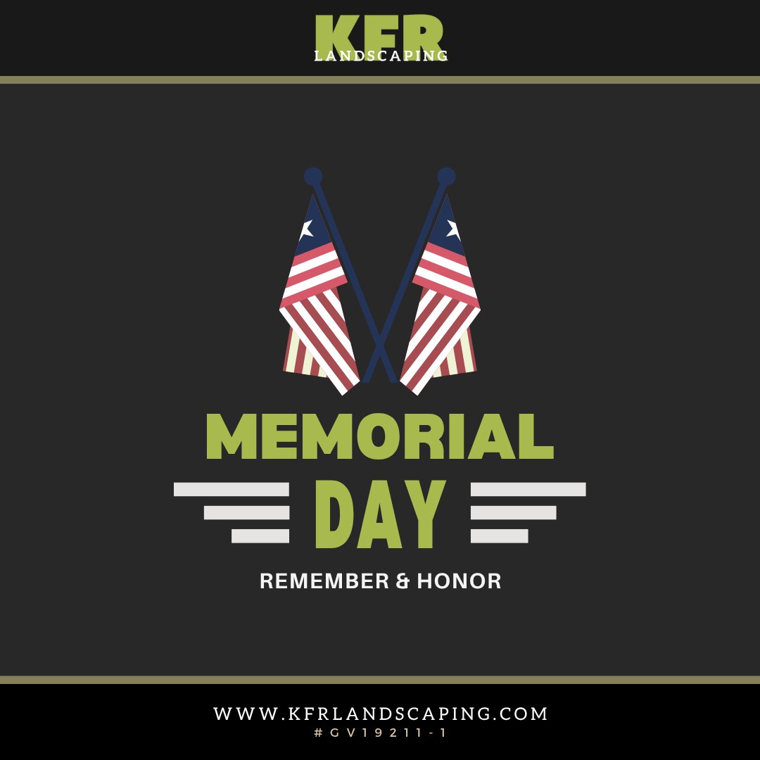 KFRLandscaping's tweet photo. In memory of our heroes, today and always. Your bravery and selflessness will never be forgotten.

#unitedstates #memorialday #salute #neverforget https://t.co/2ZhpmMuoPh