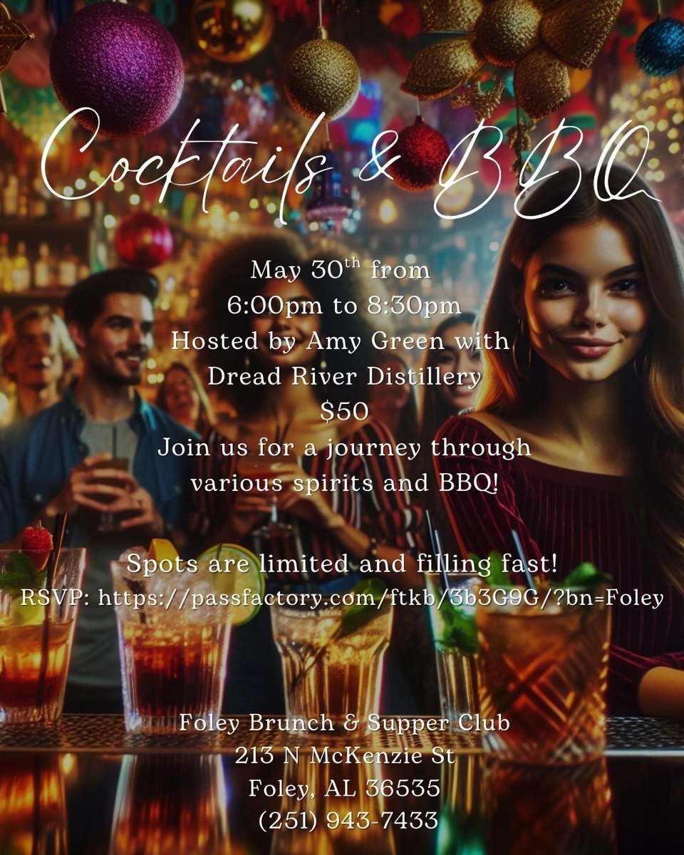 FoleyBrunchClub's tweet photo. We are firing up the backyard barbecue faire and pouring summer-ready sips featuring agave spirits, bourbon-infused cocktails and vodka creations. 
RSVP today: https://t.co/OTU6tne3Zg https://t.co/V0DF0LSbB0