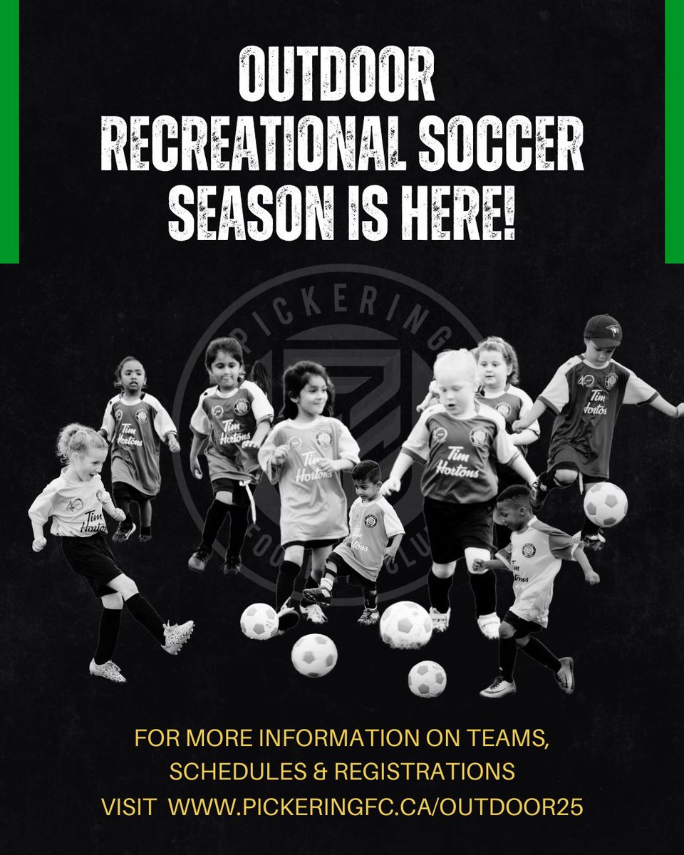 ⚽🌞 The Outdoor Recreational Soccer Season is OFFICIALLY underway! We’re beyond excited to welcome so many of you back to the field for an incredible summer of soccer!

Want to learn more about teams, schedules, or registration?
👉 Visit us at pickeringfc.ca/outdoor25

#PFCProud