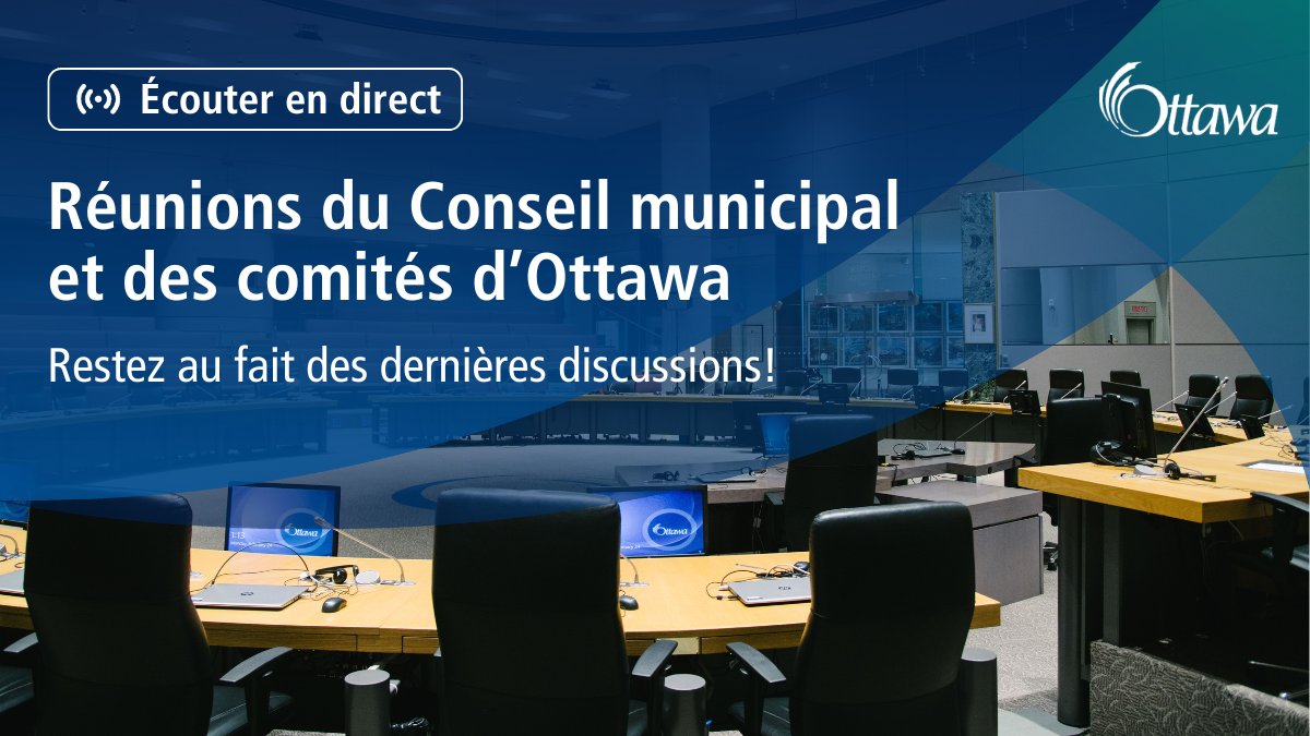Suivez les réunions du Conseil municipal et des comités d’Ottawa pour ne rien manquer.
Diffusion en direct : bit.ly/2GOQ7Dp
Prochaines réunions : bit.ly/41FZXPO
Restez au fait des dernières discussions qui façonnent #OttVille.
#OttPoli #Ottawa