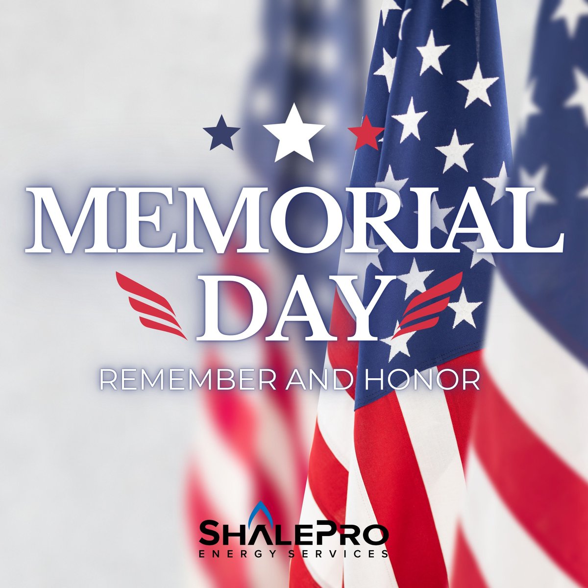 ShalePro's tweet photo. 🇺🇸 This Memorial Day, we honor and remember the brave men and women who gave their lives in service to our country. Their sacrifice will never be forgotten. 
#MemorialDay #HonorAndRemember https://t.co/6G8I14dfqy