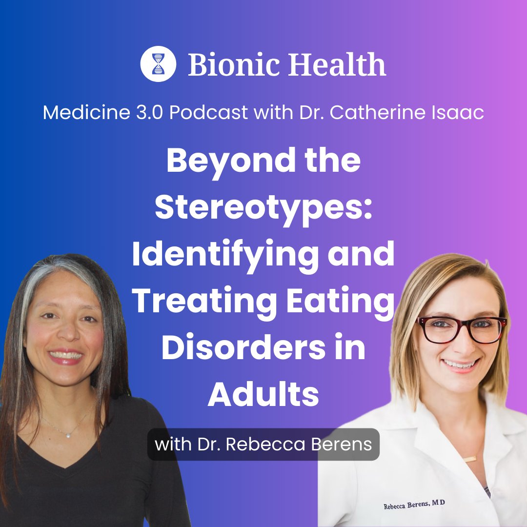 Eating disorders don’t just affect teens—and they don’t always look the way you expect.

On Medicine 3.0, Dr. Rebecca Berens joins Dr. Catherine Isaac to unpack the realities of adult eating disorders, misdiagnosis, and weight-inclusive care. Listen now.

#Medicine30