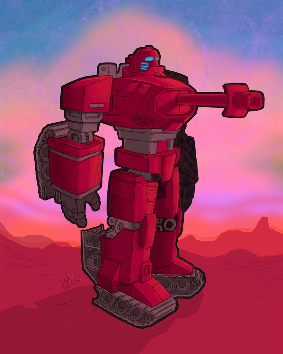 danleecomics's tweet photo. Fan art of Warpath from Transformers — penciled on paper, finished in Procreate. Always fun drawing these chunky bots. If you’re into this kind of thing, my comic Choo Bots might be your thing too — free on Substack &amp; Patreon. #Transformers #FanArt #Warpath #MechaArt #IndieComics https://t.co/XKMm1BHupz