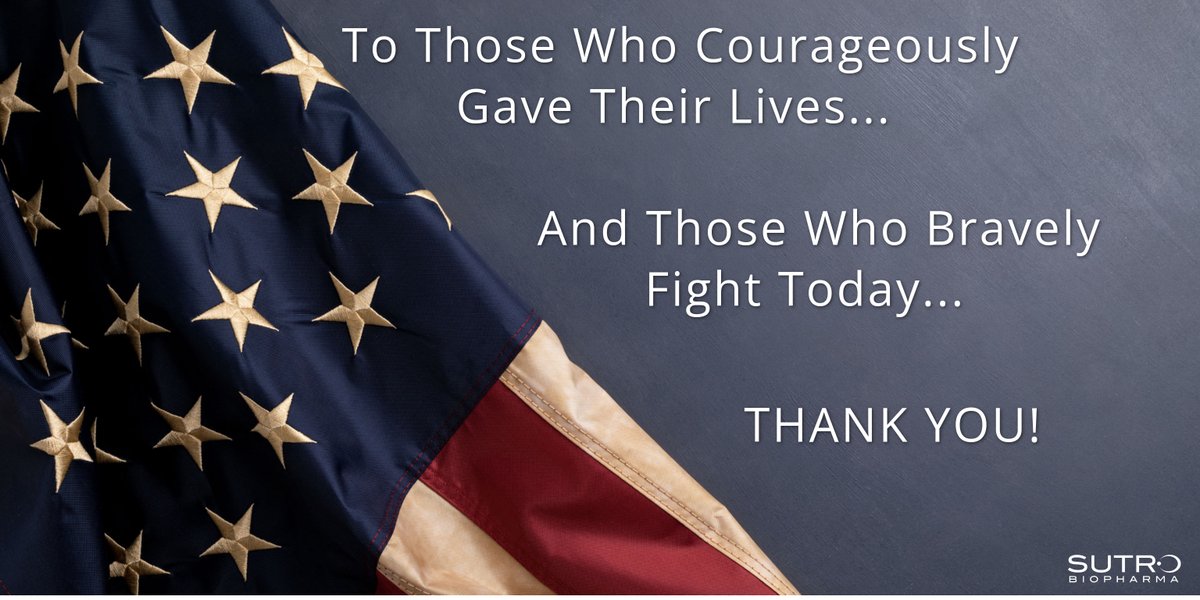 On this Memorial Day, we honor the brave men and women who gave their lives in service to our country. Their courage, sacrifice, and dedication will always be remembered. We stand together in gratitude. 🇺🇸

#MemorialDay #HonorAndRemember #NeverForget #SutroBio $STRO