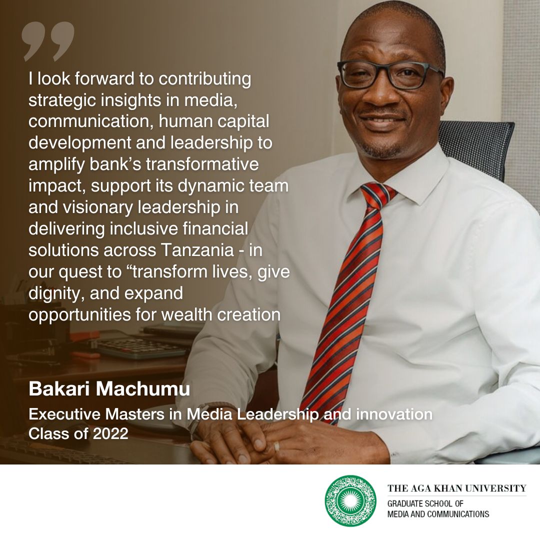 AKU Graduate School of Media and Communications (@aku_gsmc) on Twitter photo Congratulations to our esteemed alumnus, <a href="/bmachumu/">Bakari S. Machumu</a>, on his appointment to the Board of Equity Bank (Tanzania) Limited (EBTL) as a Non-Executive Director!
In this new role, Bakari will bring his wealth of experience and leadership to the institution, including serving as Chair of Congratulations to our esteemed alumnus, <a href="/bmachumu/">Bakari S. Machumu</a>, on his appointment to the Board of Equity Bank (Tanzania) Limited (EBTL) as a Non-Executive Director!
In this new role, Bakari will bring his wealth of experience and leadership to the institution, including serving as Chair of