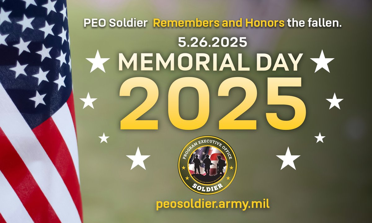 🇺🇸 Honoring the fallen this Memorial Day. Their bravery and sacrifice inspire us every day. As PEO Soldier, we remain committed to delivering the capabilities that ensure our service members are always ready. Every ounce matters. Every bullet counts. 🔫🕊️
#MemorialDay #ArmyStrong
