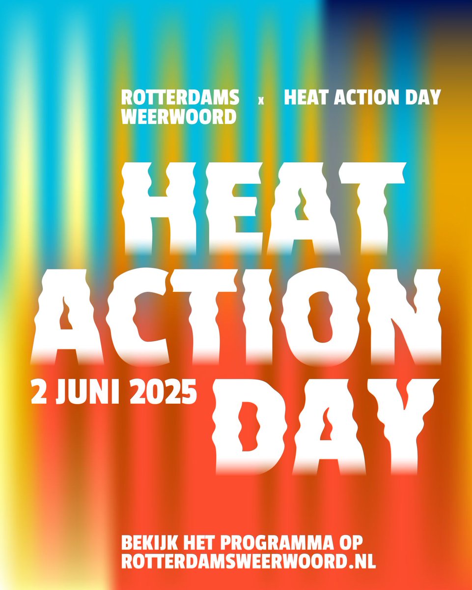🔥 Volgende week maandag 2 juni is het #HeatActionDay, en #Rotterdam doet mee! Van het Hitteplein &amp; glijbaan tijdens de Dakendagen tot theatervoorstellingen en een uitverkochte Hitterun. Samen voorbereid op hitte! Doe je mee? 
🔗 Programma: lnkd.in/eeTf5SkW
#BeatTheHeat