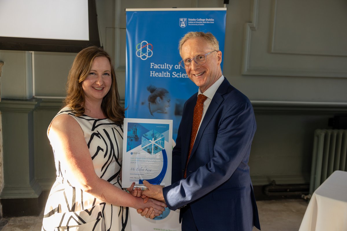 TCD OT (@tcd_ot) on Twitter photo Congratulations to Discipline staff <a href="/eilish_king1/">Eilish King</a> who was recently awarded the <a href="/tcddublin/">Trinity College Dublin</a> Dean of Health Sciences Award for Outstanding Contribution to Teaching in Professional Practice.
Very well deserved recognition for her commitment and contributions to teaching & learning. Congratulations to Discipline staff <a href="/eilish_king1/">Eilish King</a> who was recently awarded the <a href="/tcddublin/">Trinity College Dublin</a> Dean of Health Sciences Award for Outstanding Contribution to Teaching in Professional Practice.
Very well deserved recognition for her commitment and contributions to teaching & learning.