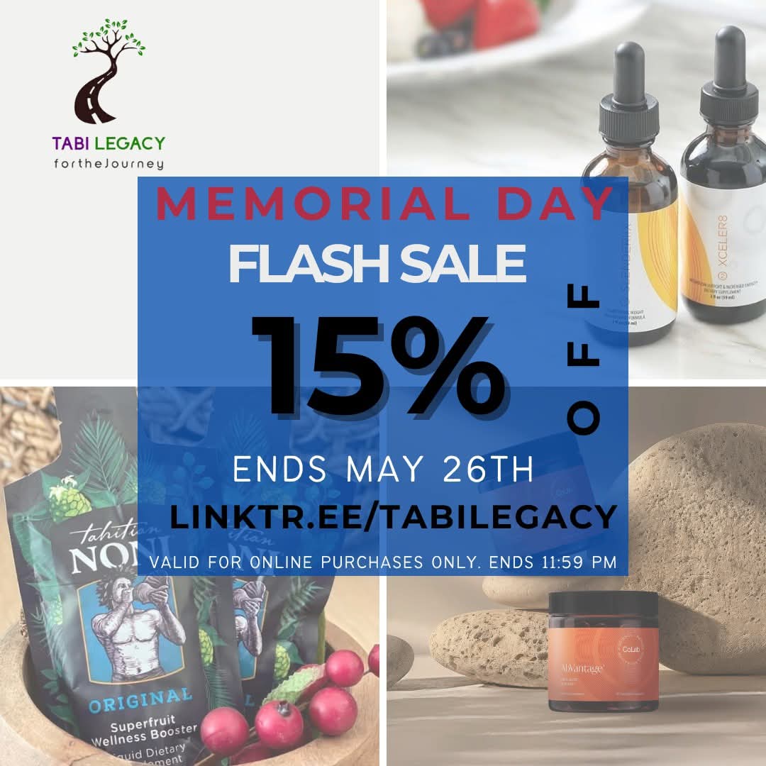 tabilegacyval's tweet photo. 🌟 FLASH SALE – 15% OFF ALL PRODUCTS
https://t.co/MrpQfXqrew 
🗓 Ends Monday, May 26 at 11:59 PM EST
🎁 Bonus: Afterpay is available – so you can grab your favorites now and pay later. (Use code Memorial15) https://t.co/MHR2vyn7gb

#MemorialDaysale #HealthyLiving #allnatural https://t.co/d2HJrIbKax
