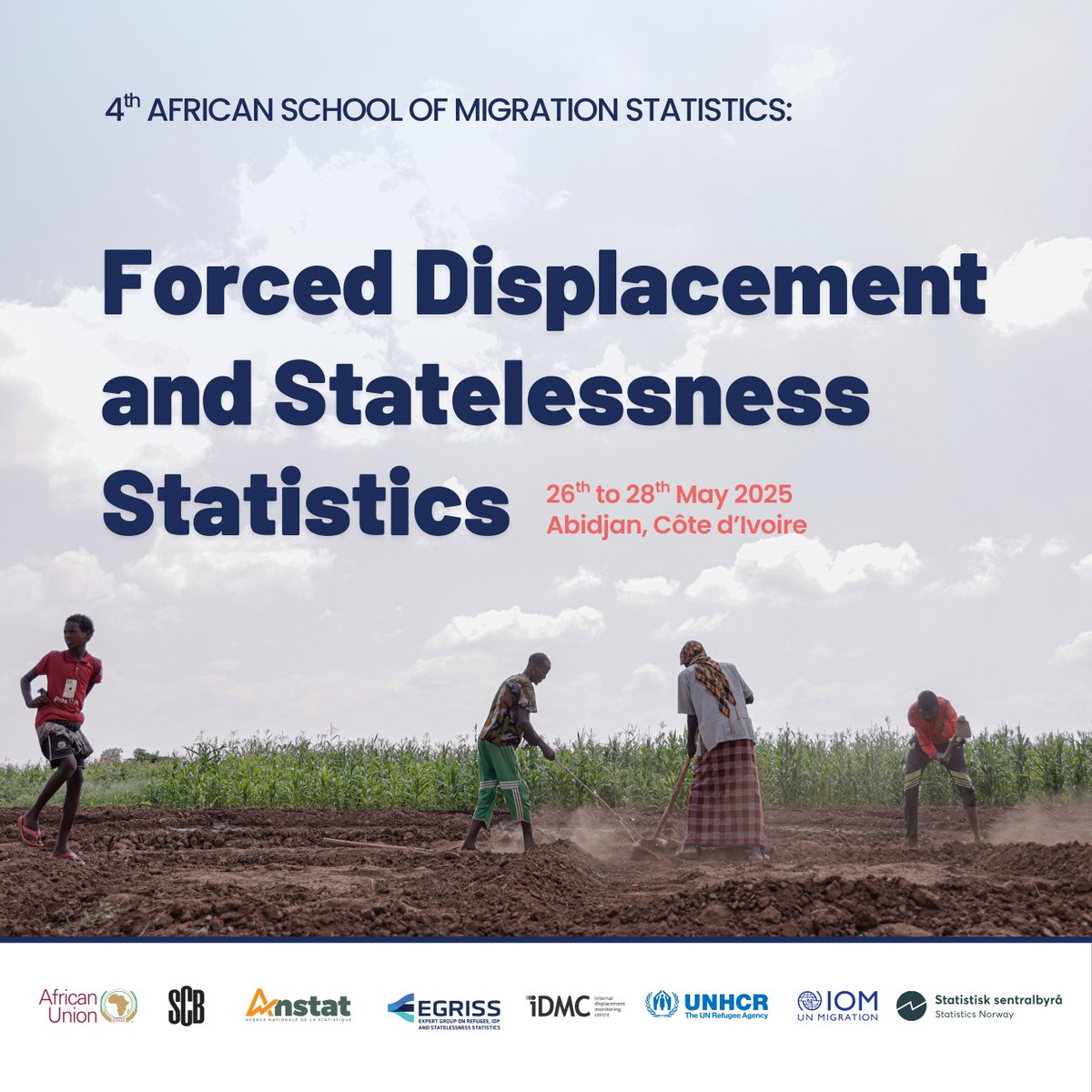 EGRISStats's tweet image. 📈✏️ The 4th African School of Migration Statistics kicks off in Abidjan, focusing on forced displacement & statelessness.
NSOs from the region come along to enhance their capacities in collecting, producing & disseminating statistics on #refugees, #IDPs & #stateless groups 🤝