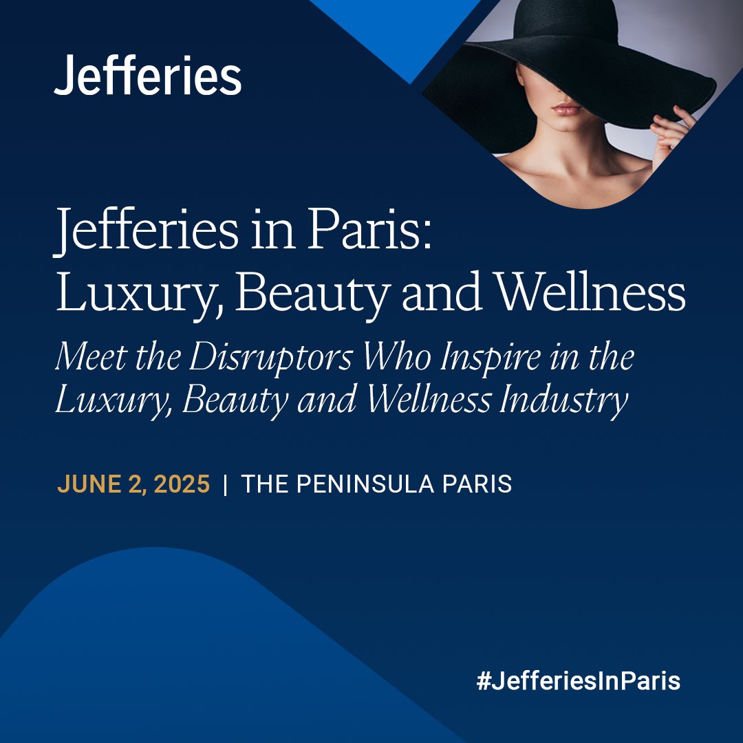 Looking forward to participate to <a href="/Jefferies/">Jefferies</a> “Luxury, Beauty and Wellness” event, featuring some of the most influential founders &amp; leaders in the consumer sector,  sharing insights across beauty, wellness, and luxury verticals. Stay tuned for updates with #JefferiesInParis