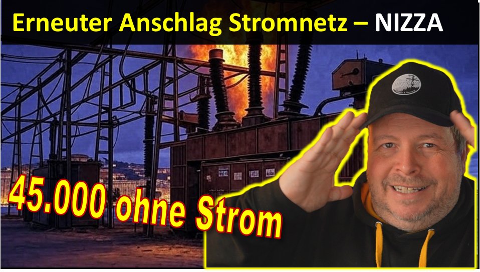 Sonder Stromausfall Nizza! - Erneuter Anschlag Stromnetz + Bekennerschreiben youtu.be/2GBjr6ZYILo 
Und weiter gehts. der Nächste Anschlag aufs Stromnetz und diesmal auf Nizza. 45000 Haushalte ohne Strom. + Bekennerschreiben Antifa zu Cannes Anschlägen
