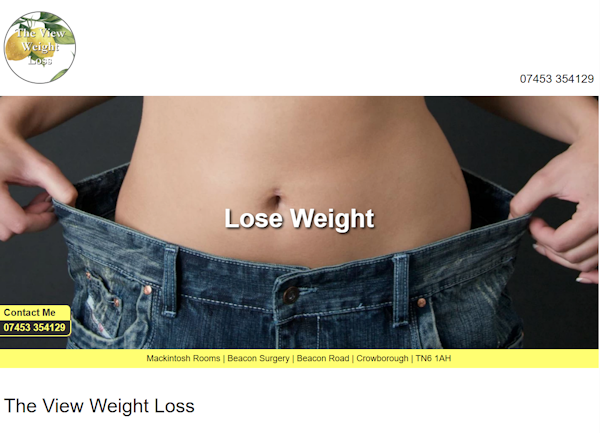 OMD Websites launches #responsive #website for #Crowborough #Sussex business The View Weight Loss: Make changes that are lasting, without the need for medication or injections, so that you can be slimmer, healthier and happier! theviewweightloss.co.uk