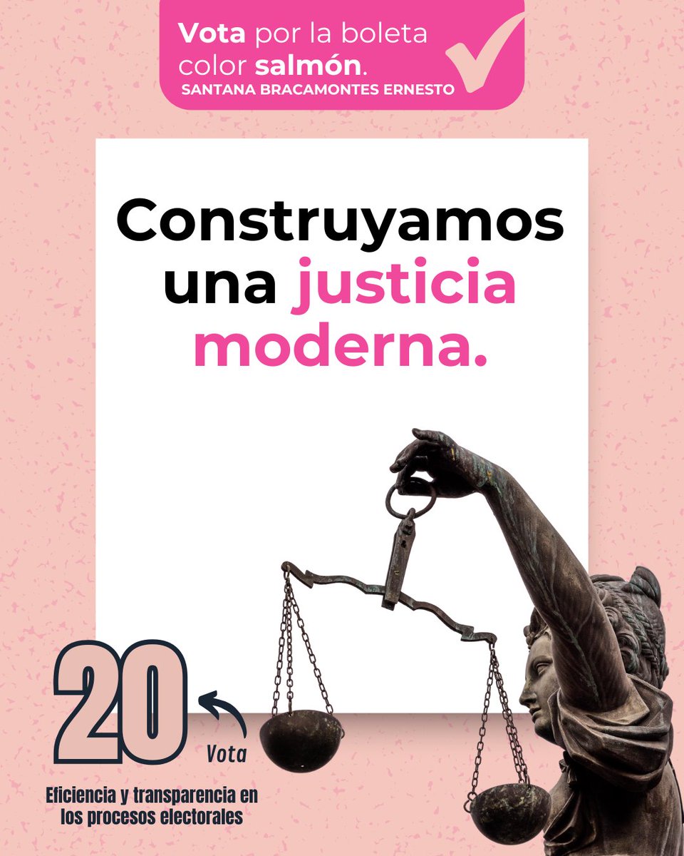 🔧 Marca el 20. Por una magistratura eficiente y actualizada.

#InnovaciónJudicial #JusticiaDelSiglo21 #ErnestoSantanaBramontesMagistrado