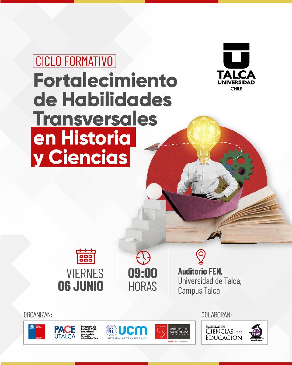Fortaleciendo la enseñanza de la Historia y las Ciencias Sociales. 
Una iniciativa organizada por la Seremi de Educación del Maule, en colaboración con la Universidad Católica del Maule, la Universidad de Talca y la Universidad Autónoma.

 #FormaciónDocente #HistoriaYCsociales
