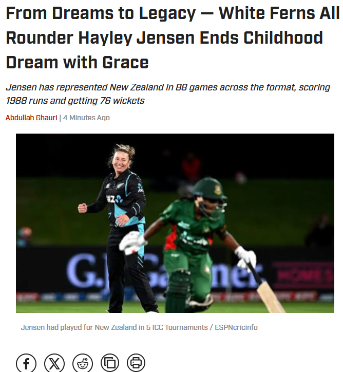 CricketPulseUSA's tweet photo. Hayley Jensen Bids Farewell to International Cricket

For further details, read the full article here:
https://t.co/VAZiBTGvpG

#cricketpulseusa #jensen #retirement #newzealand #ferns #career #legacy #cricket #player #farewell https://t.co/XykseXLBoa