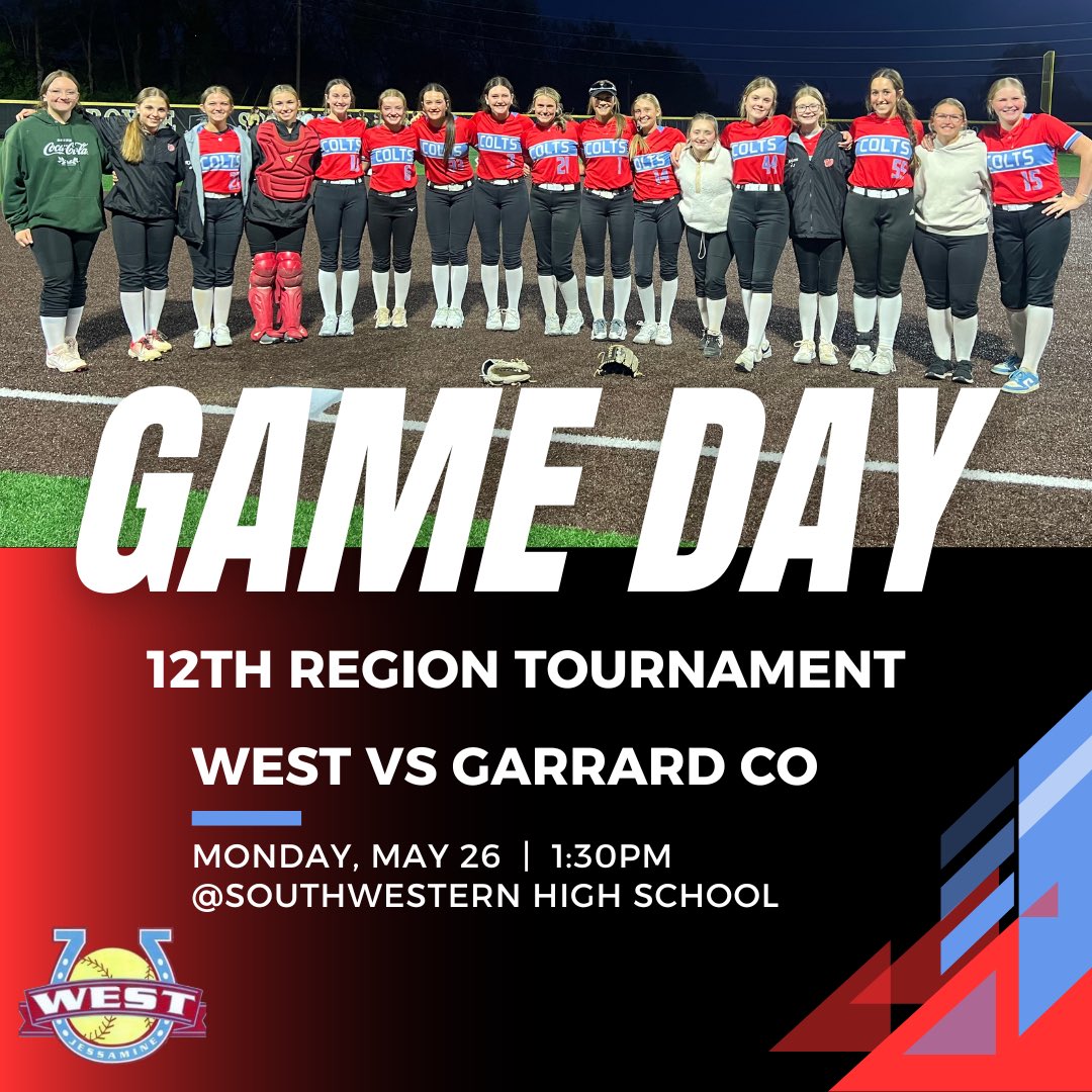 The team is headed to Southwestern today to take on Garrard Co in the first round of regionals!  

❤️ Let’s GO West 🩵