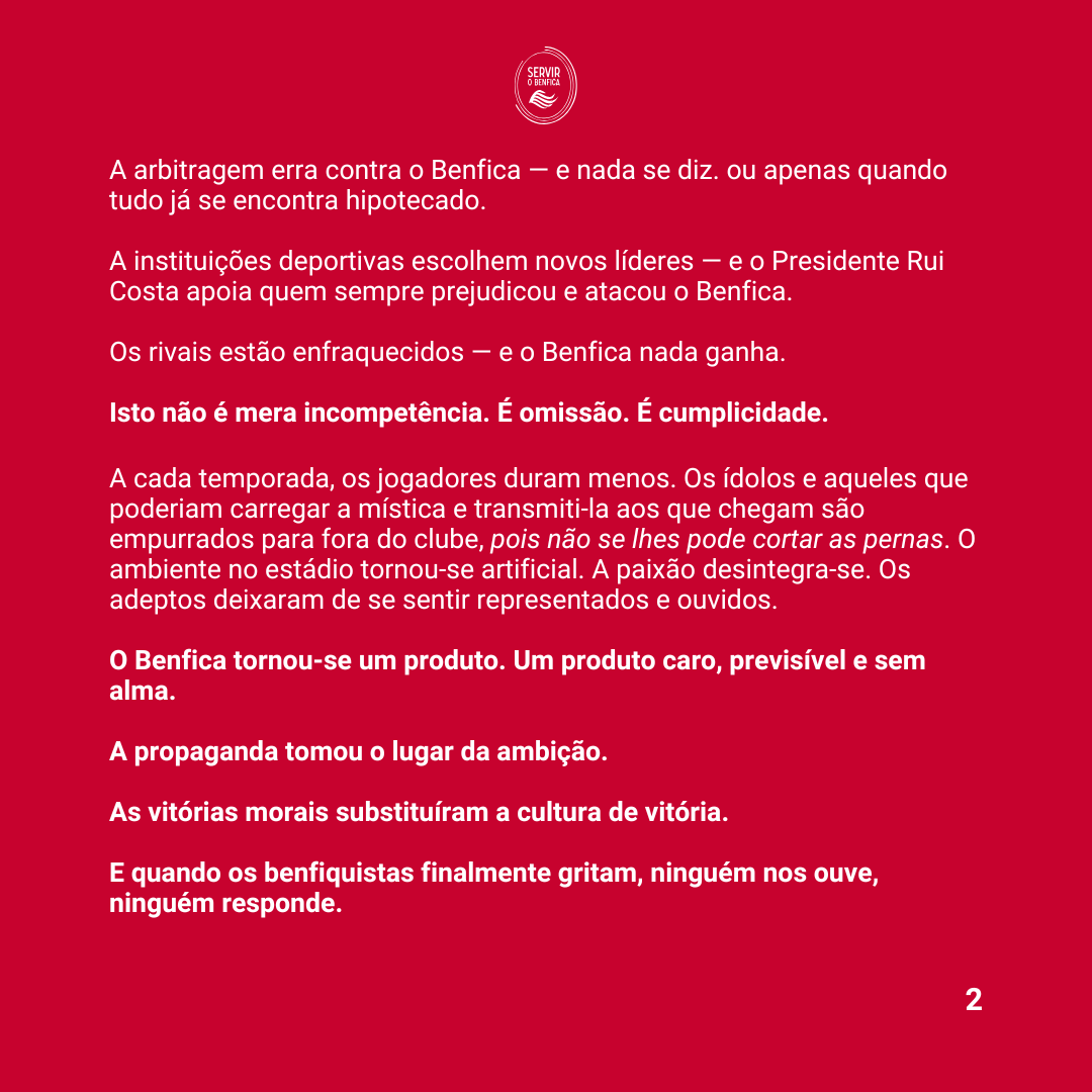 ServirOBenfica's tweet image. O Benfica merece e exige mais.