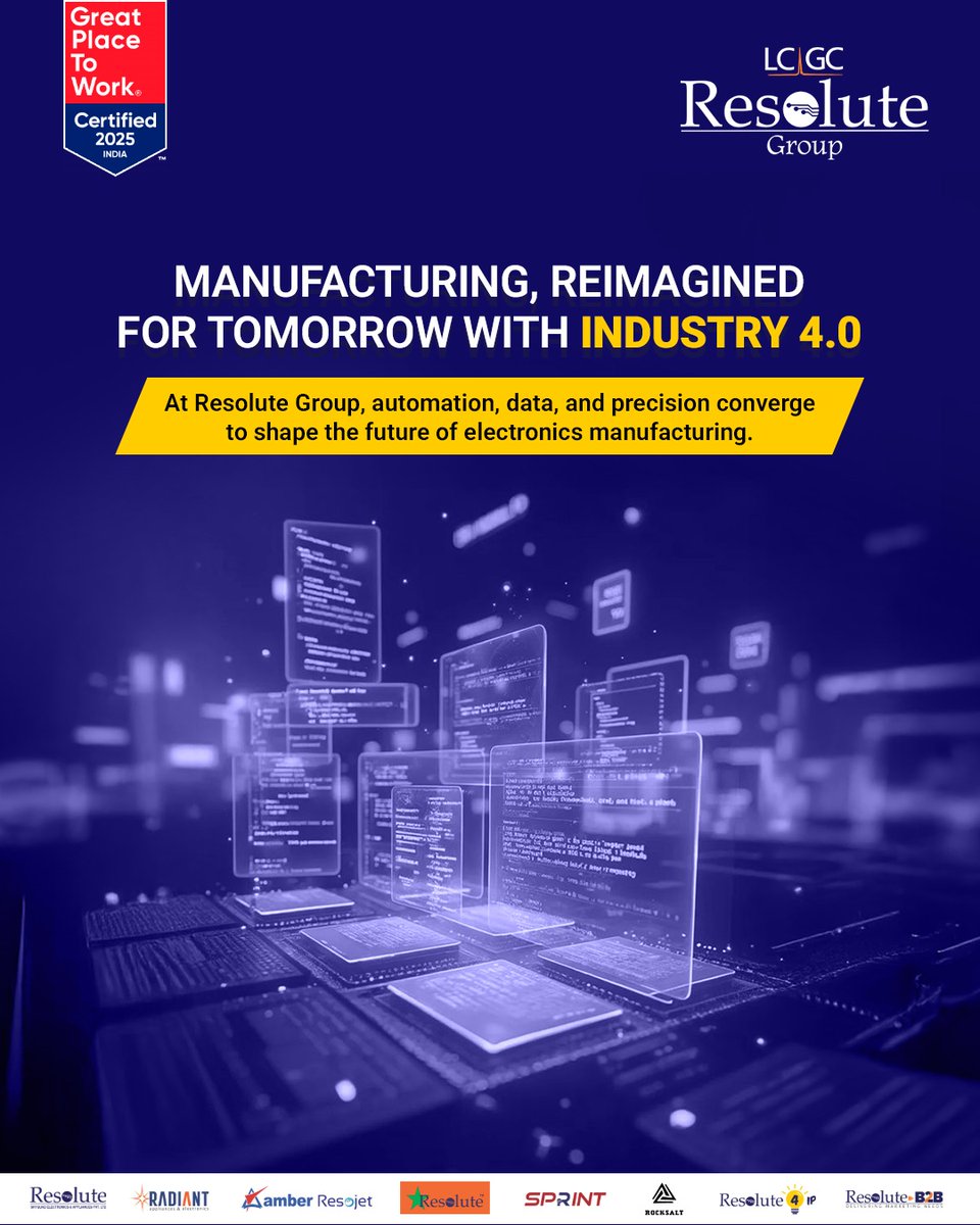 At Resolute Group, Industry 4.0 is the framework we build on every day.
Our facilities integrate smart automation, real-time data, and machine learning to deliver precision, agility, and scale across every process.