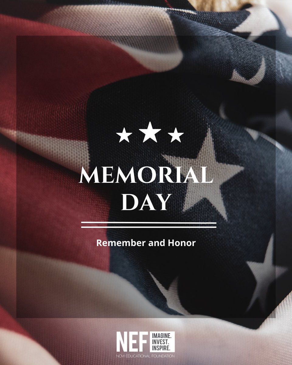 Remembering those who gave their lives in service ...
#NEF #NoviEducationalFoundation #memorialdayweekend #May2025 #holidayweekend #gratitude #remember #honor #HappyMonday #thankyou