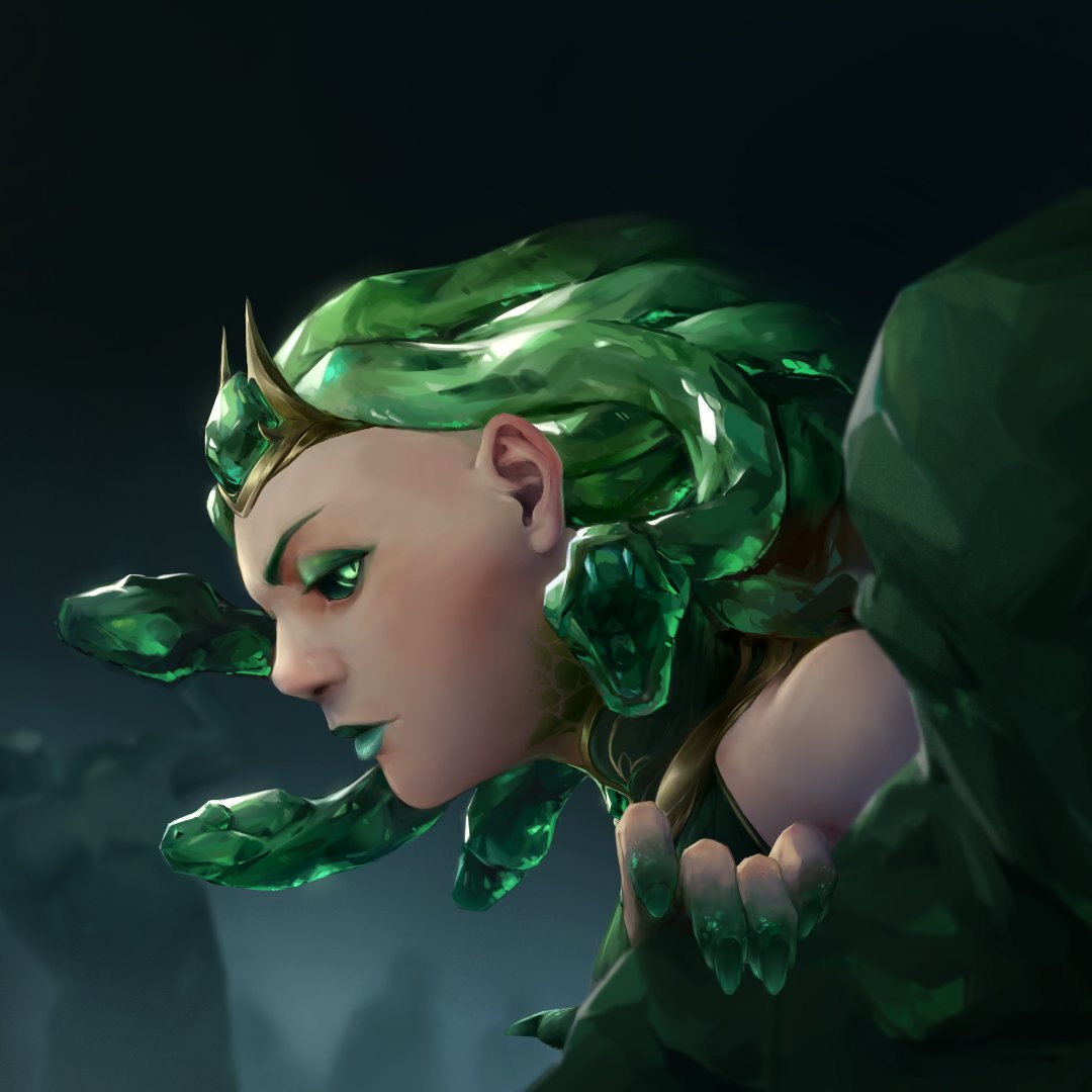 everesce's tweet photo. Gaze into the eyes of the Emerald Gorgon

#vgenchallenge https://t.co/F9FKGiZLkZ