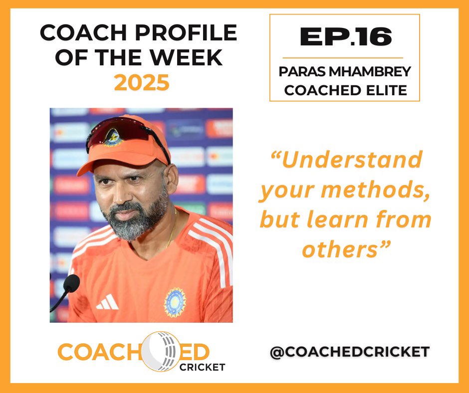 Coach Profile of the Week - Episode 16 - ELITE Coach Paras Mhambrey 🏏

A proud ELITE CoachED graduate! Tune in as they highlight key relationships and inspirations from other coaches, and the importance of retaining your coaching methods! 

FREE HERE:
buzzsprout.com/1873438/episod…