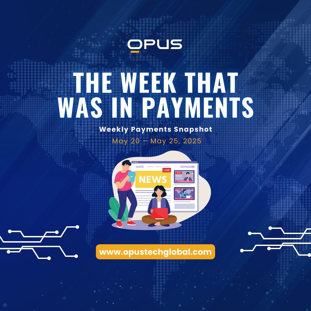 OpusTechGlobal's tweet photo. The week in #payments 📅
⏩Google to employ #AgenticAI for shopping
⏩PNC Bank acquires Aqueduct
⏩FIS & KIPP to fix debit declines
⏩Slash bags $41M for biz banking.
⏩Visa Direct partners with Banking Circle for global payments
#FintechNews #WeekInPayments #AIinFinance https://t.co/zmKneWp2rx