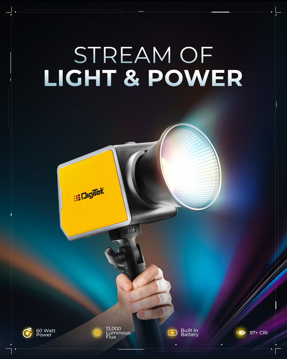 Unleash 100W of RGB brilliance with the Digitek DCL-100 WBC LED Light. Perfect for creators, it offers smart app control, 20 FX modes, fast PD charging &amp; a powerful battery. Quiet, stylish, pro-grade lighting made simple.

💡 Shop now: [zurl.co/NS6nM]

#Digitek
