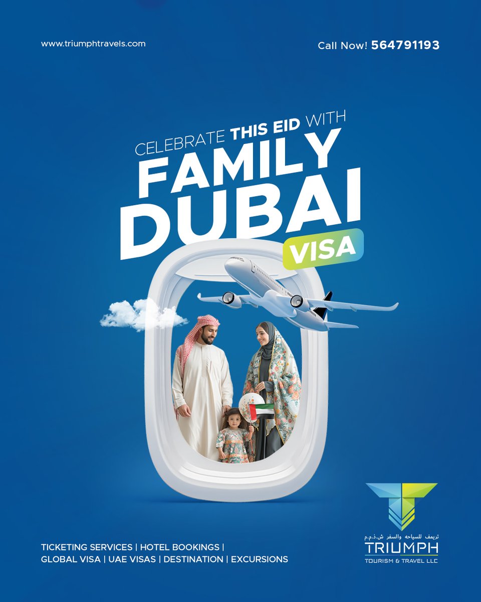 TravelsTriumph's tweet photo. 🌙✨ Celebrate togetherness in the city of dreams. From stress-free Dubai visa processing to complete travel planning.

📞 Call Now: 528213322 | 506031245

#EidInDubai #FamilyDubaiVisa #TriumphToursAndTravels #UAEVisaExperts #DubaiWithFamily #EidGetaway2025 #travelwithtriumph https://t.co/JhzqVOLIKL