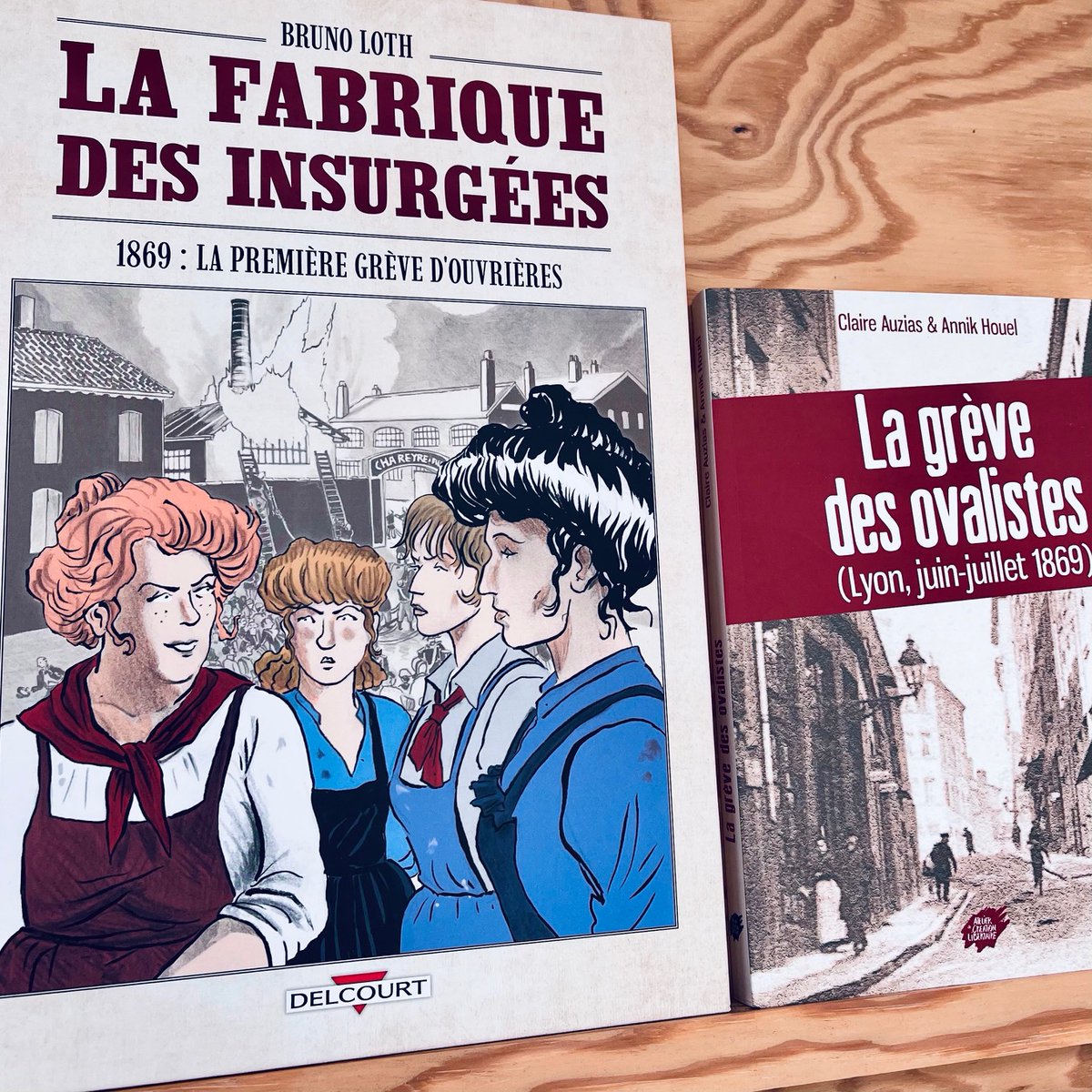 La Fabrique des insurgées est une excellente BD de Bruno Loth consacrée aux ouvrières de la soie, à Lyon. Sous-payées, battues, violées, elles se révoltèrent en 1869. Une grève à redécouvrir. 
À prolonger avec La Grève des ovalistes, de Claire Auzias et Annik Houel (ACL).