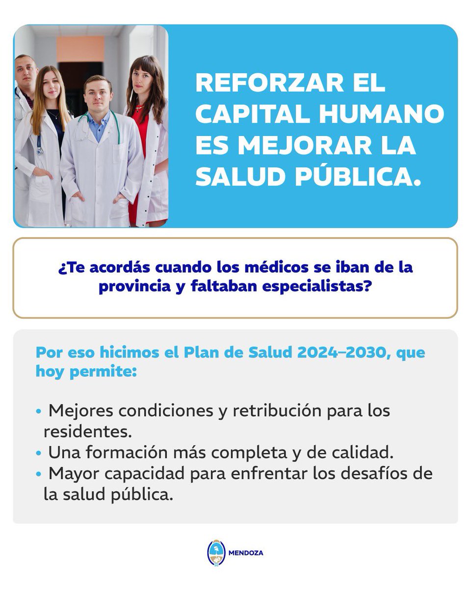 Por segundo año consecutivo, crece la cantidad de profesionales que eligen formarse en nuestro sistema de residencias médicas y no médicas. Más especialistas significa mejor atención, más rápida y más cercana para todos los mendocinos.

Este año, 628 personas se anotaron para 427