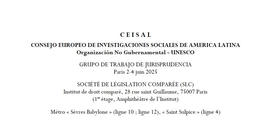 Lors de la réunion annuelle du groupe de travail de jurisprudence du Ceisal, qui se tiendra à Paris la semaine prochaine, je donnerai une conférence intitulée : L’émergence du concept de « personnalité internationale » dans le projet de réforme du Code civil brésilien de 2002.