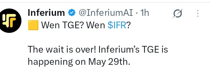 BREAKING;
$IFR TGE is scheduled on May 29, 2025.

We hope for the best 🔥