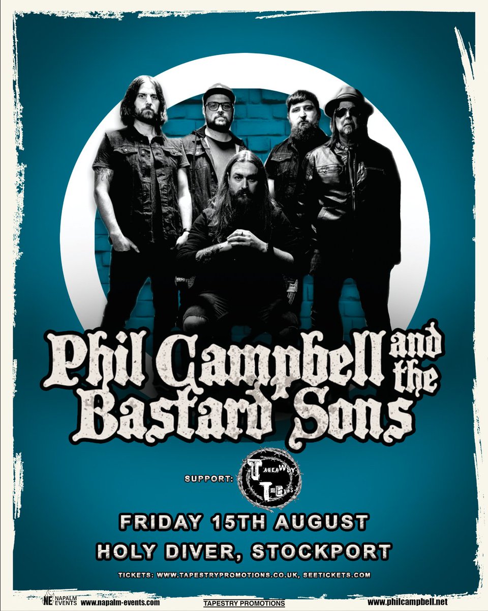 Takeaway Thieves (@takeawaythieves) on Twitter photo Heading to Stockport Holy Diver supporting the Amazing <a href="/PCATBS/">Phil Campbell & TBS</a> ..we can't wait fatsoma.com/e/7inqh9p7/phi… <a href="/TapestryPromo/">Tapestry Promotions</a> Heading to Stockport Holy Diver supporting the Amazing <a href="/PCATBS/">Phil Campbell & TBS</a> ..we can't wait fatsoma.com/e/7inqh9p7/phi… <a href="/TapestryPromo/">Tapestry Promotions</a>