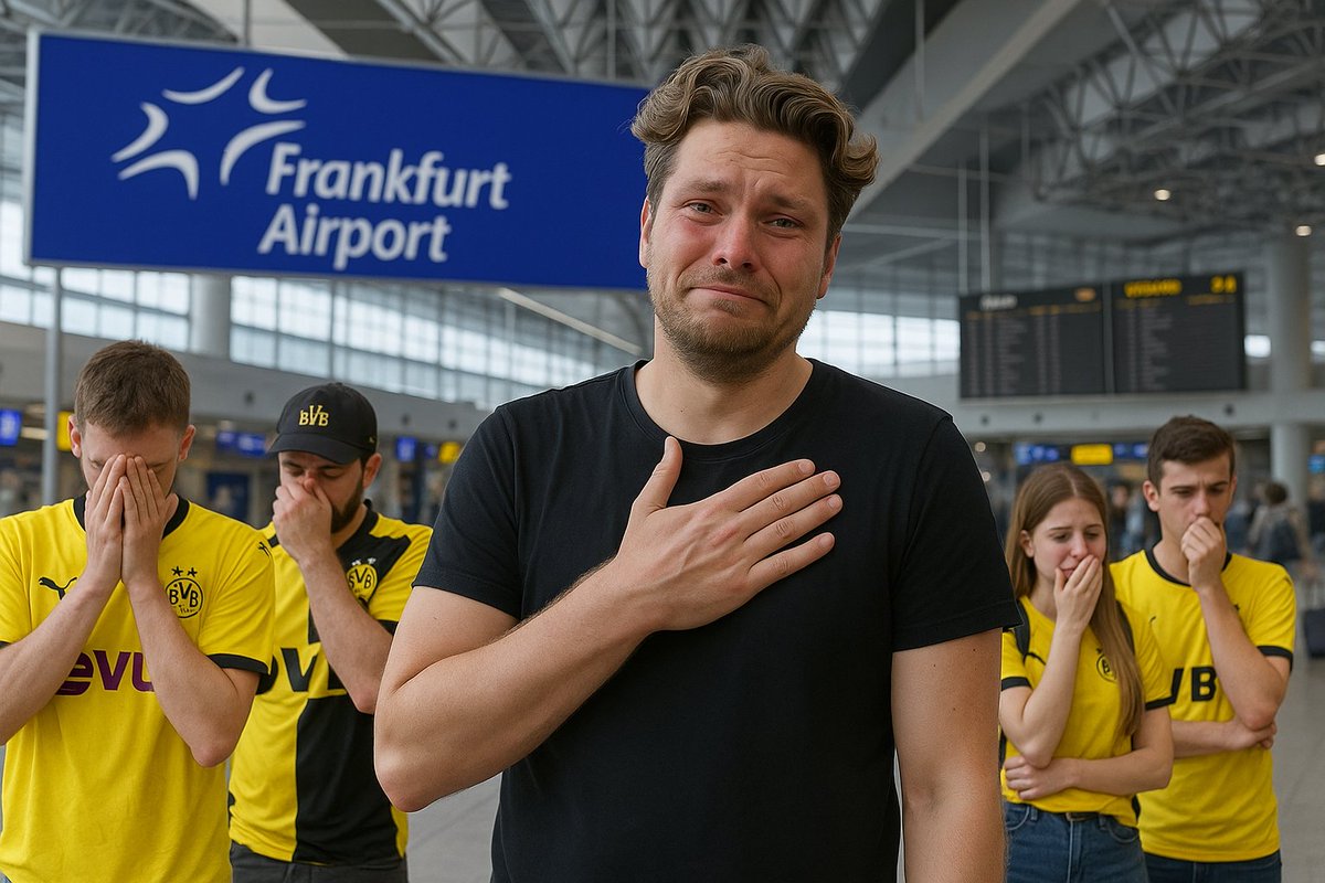Wilde Szenen am Frankfurter Flughafen... Ey wird alles versucht um Jobe Bellingham nach Dortmund zu holen... #sge