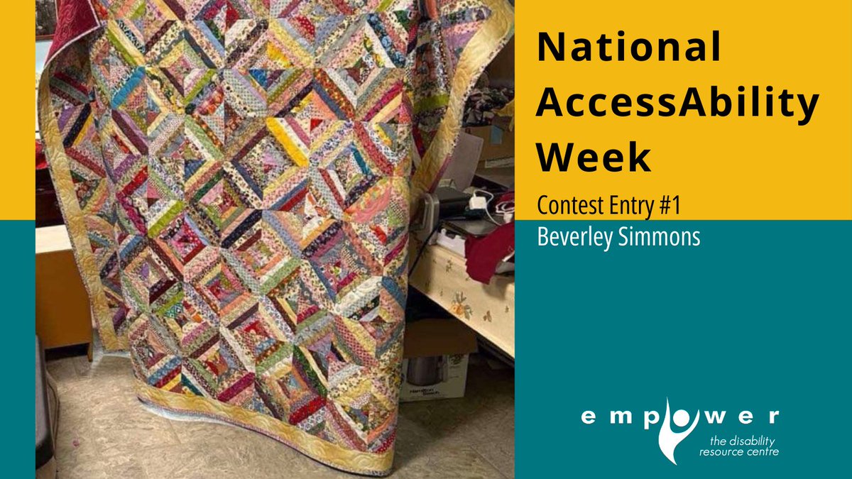 “Each member is woven together in our own big family, each color and design to make up who we are today. Every member of the disability community is very valuable and contributes greatly.” 
Quote and quilt by: Beverley Simmons
Vote by liking on our Facebook or Instagram page