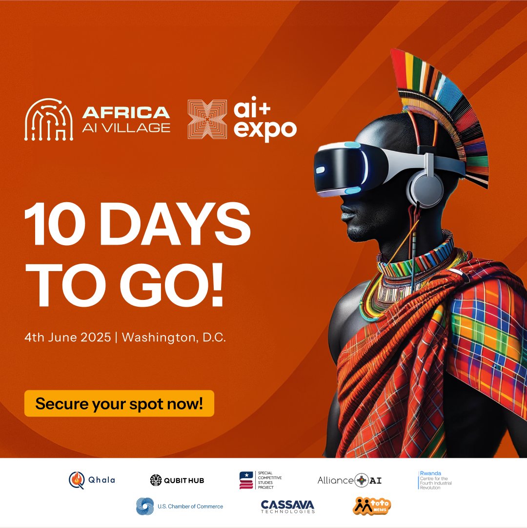 10 Days to Go! 

The countdown is on! In just 10 days, Africa AI Village lands in Washington, DC — bringing together the brightest minds, boldest ideas, and breakthrough innovations shaping Africa’s AI future. 

From powerful conversations to immersive experiences, this is your