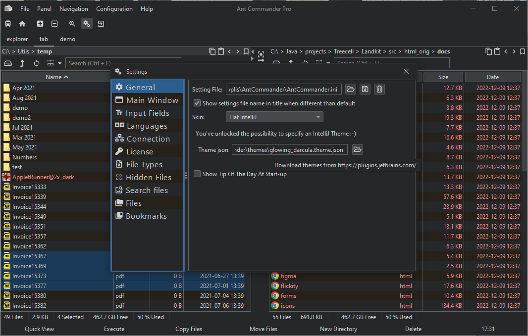 IntelliJ Theme of the day: Glowing Darcula from <a href="/engineerbartek/">Bartosz Adamczyk</a> 
plugins.jetbrains.com/plugin/15905-g…

Here used in Ant Commander Pro file manager using the Flat IntelliJ skin

#skin #theme #lookandfeel