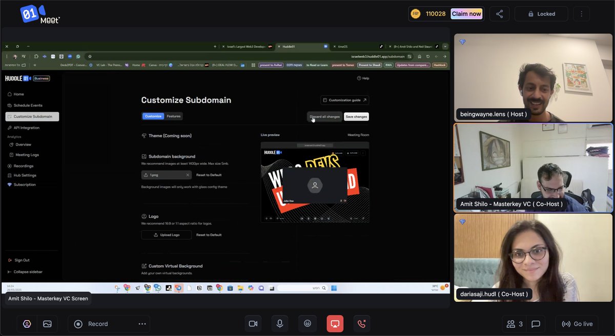 beingwayne.eth (@being_wayne) on Twitter photo Always a great feeling onboarding partners on <a href="/MeetOnHuddle01/">Huddle01 Meet (📹,🎙️)</a> Platform. <a href="/huddle01com/">Huddle01 (battle arc ⚔️)</a> network is expanding 🔥
<a href="/Web3_Devs/">Web3 Devs Underground</a> are HUDL-pilled now💙 Always a great feeling onboarding partners on <a href="/MeetOnHuddle01/">Huddle01 Meet (📹,🎙️)</a> Platform. <a href="/huddle01com/">Huddle01 (battle arc ⚔️)</a> network is expanding 🔥
<a href="/Web3_Devs/">Web3 Devs Underground</a> are HUDL-pilled now💙