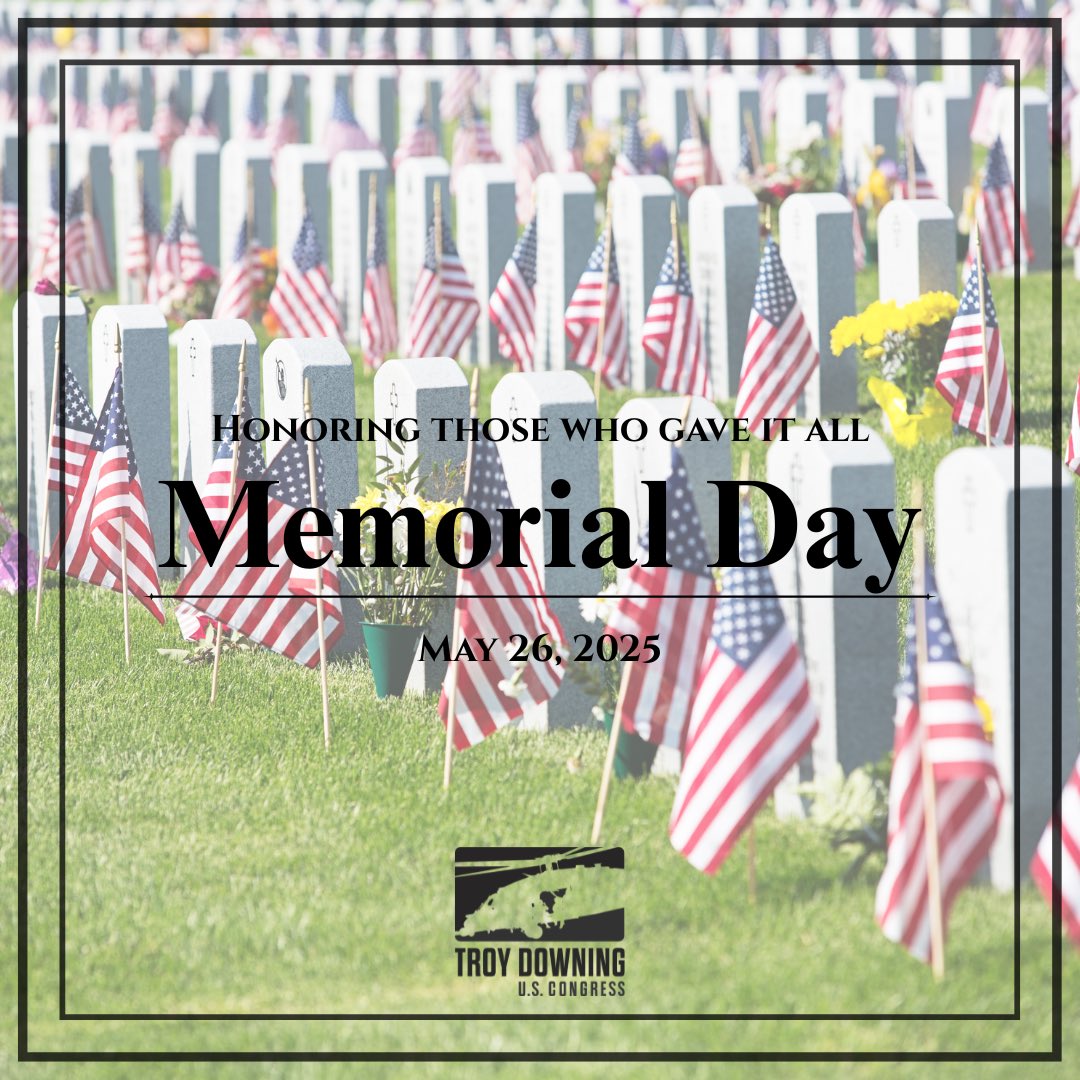 Today we remember and honor those who paid the ultimate sacrifice to defend our nation. 

May we never forget their selflessness and honor their courage and memories for generations to come. 

#MemorialDay