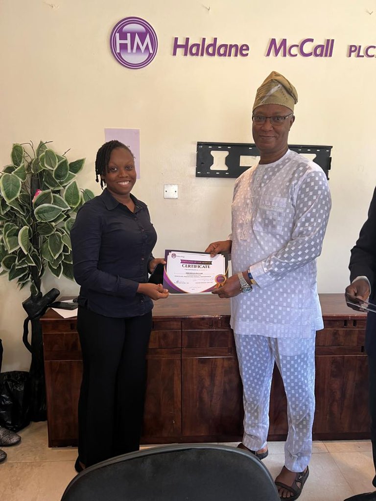 edwardakinlade's tweet photo. Haldane McCall plc 

Employee of the month awardees for the month of  April 2025 

1.Oladele   Seun T                                    (Haldane McCall PLC)
2.Ibrahim  Yusuf  Damilare                         (Suru Express plus G.R.A)
3.Bose  Taiwo Omogbeyin                          (Suru Express Hotel Surulere)
4.Abiodun  Pelumi                              (Suru Express plus Ikorodu)
5.Elijah   Chukwu Emmanuek                     (Suru Security Limited)