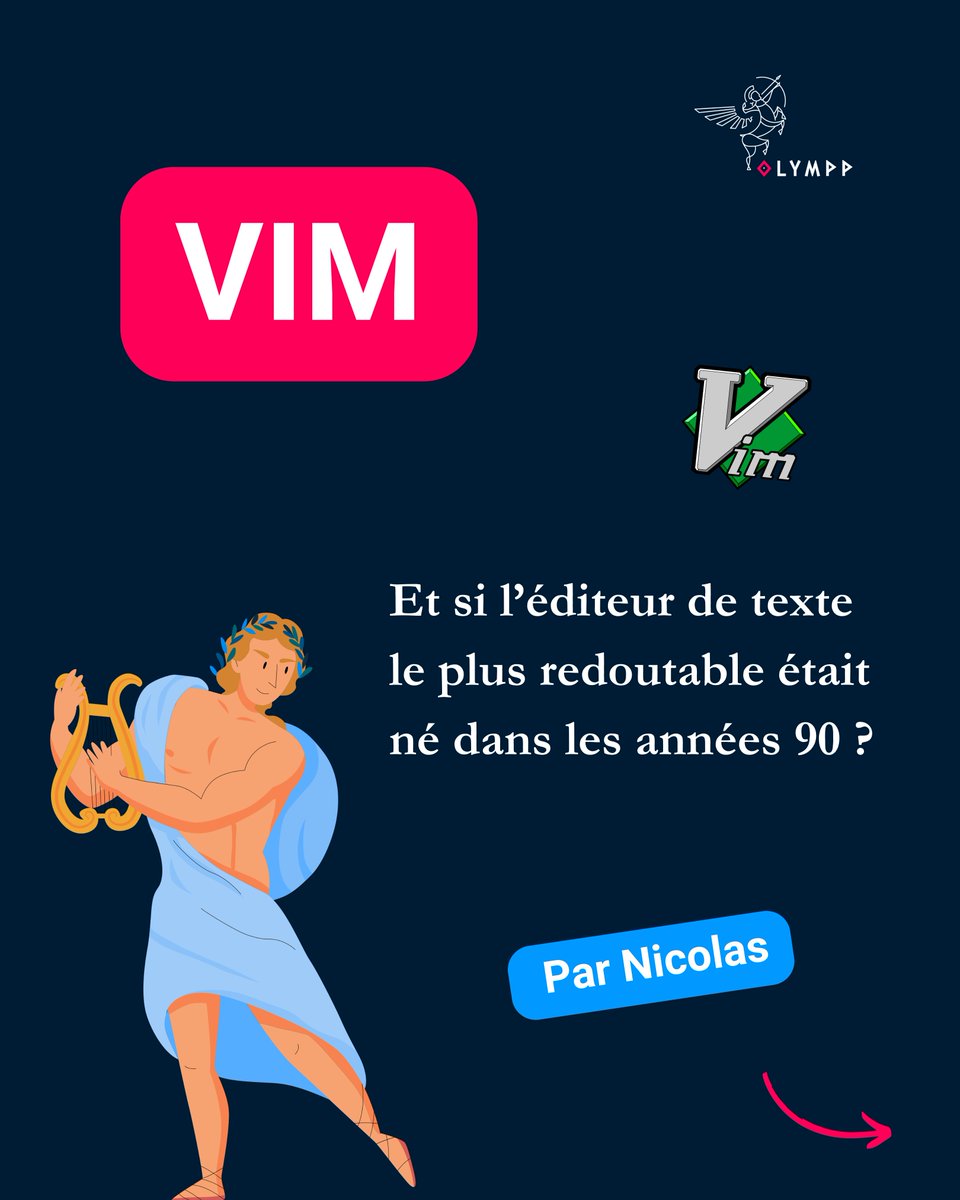 OL1PP's tweet photo. 🧠 [BLOG] Et si l’outil le plus redoutable de 2025 avait vu le jour… dans les années 90 ?
Vim, l'éditeur légendaire, continue de faire parler de lui, et Nicolas nous explique pourquoi dans notre nouvel article ! 👇
https://t.co/CHvZr1KKlg
Merci Nicolas pour ton expertise ! 🙌 https://t.co/kYTQ0DRh0L