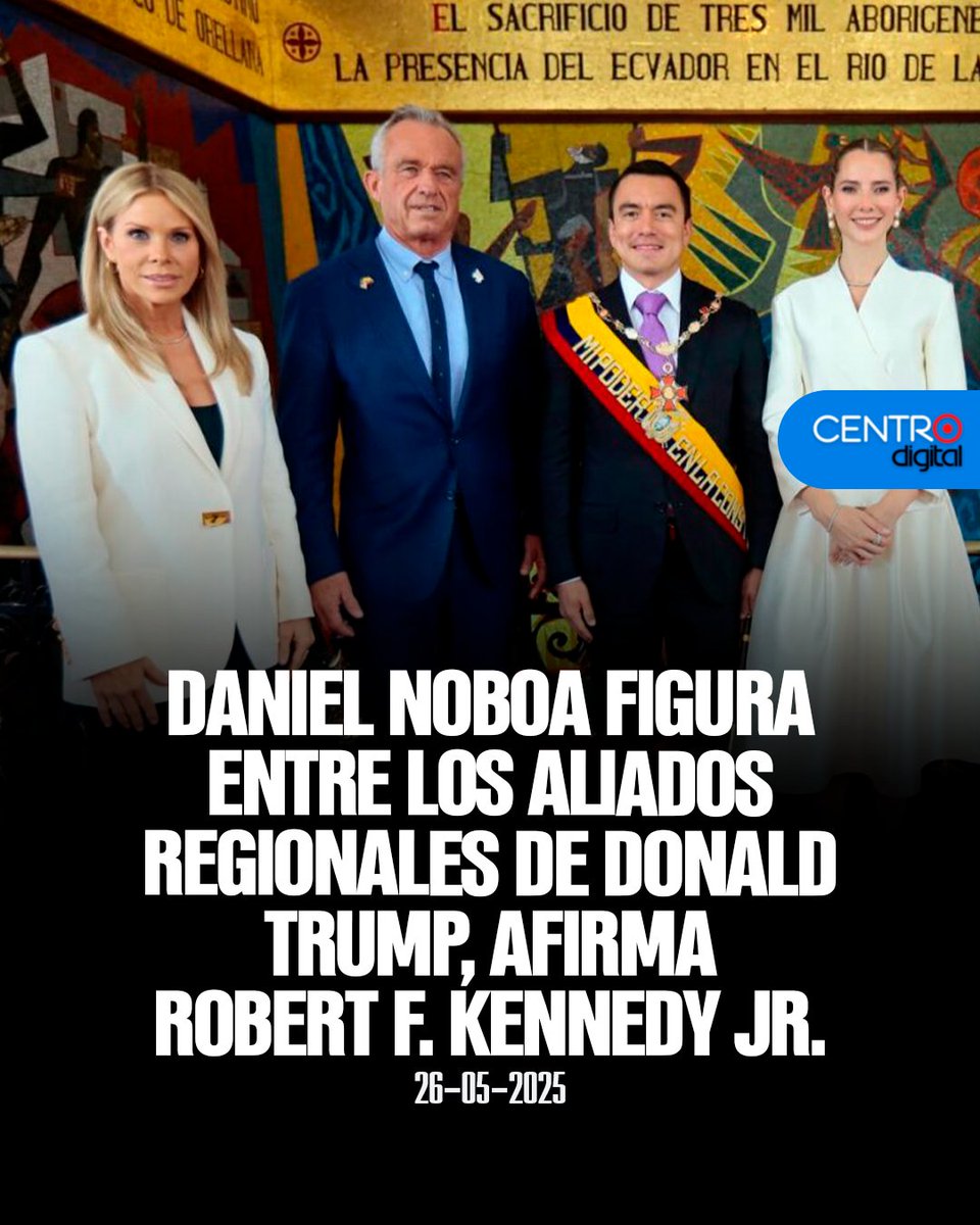 En una entrevista exclusiva con El Universo, Robert Kennedy Jr. reveló que el presidente Donald Trump considera al mandatario ecuatoriano Daniel Noboa como uno de sus principales aliados en América Latina.

Los detalles⤵️
instagram.com/p/DKHmMtqPY3U/…